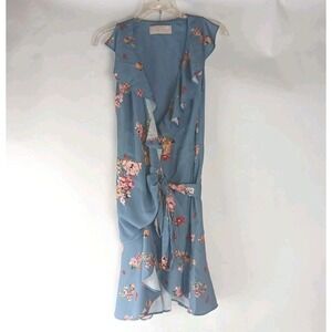 KEEPSAKE Women's The Label EVOLVE Wrap Dress Blue Floral Size M